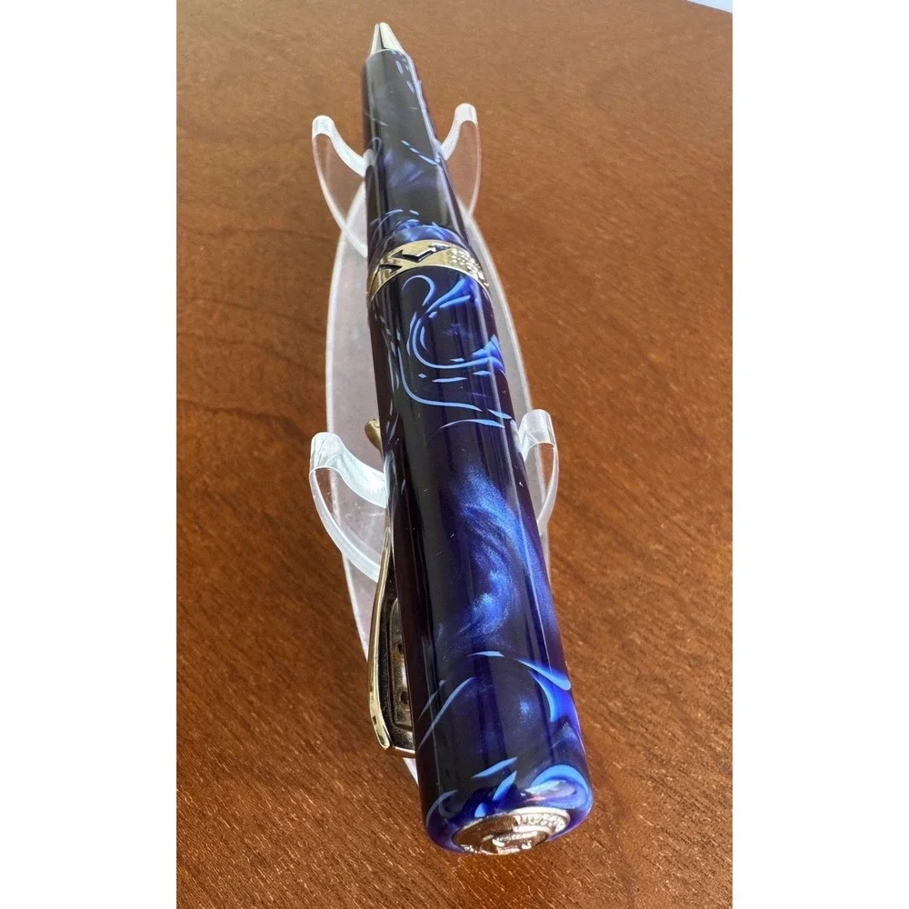 Visconti Midnight Voyager Ballpoint Pen Typhoon Blue 1992 Twist Retract RARE